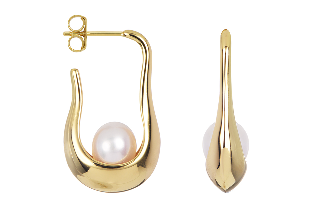 Sterling silver 9-10mm freshwater cultured pearl earrings