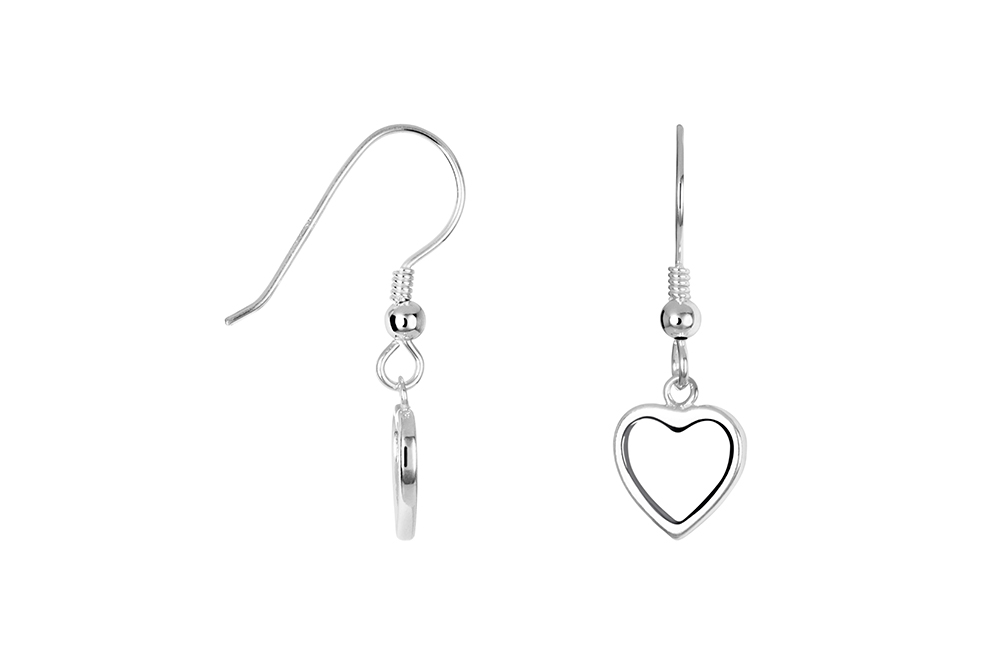 Pendiente plata 925 corazón 12x10mm