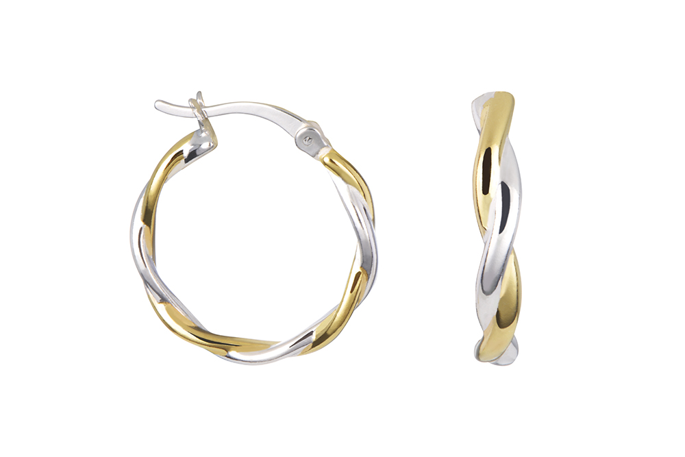 [17317EE210PLDO] Sterling silver nicolour hoop earring