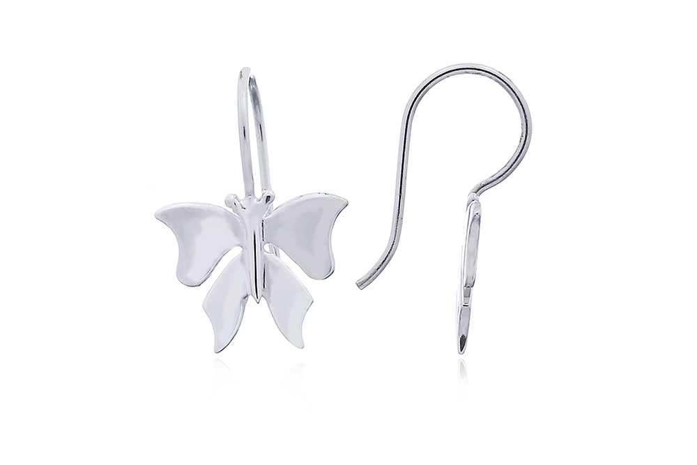 Pendiente plata 925 mariposa 12x15mm