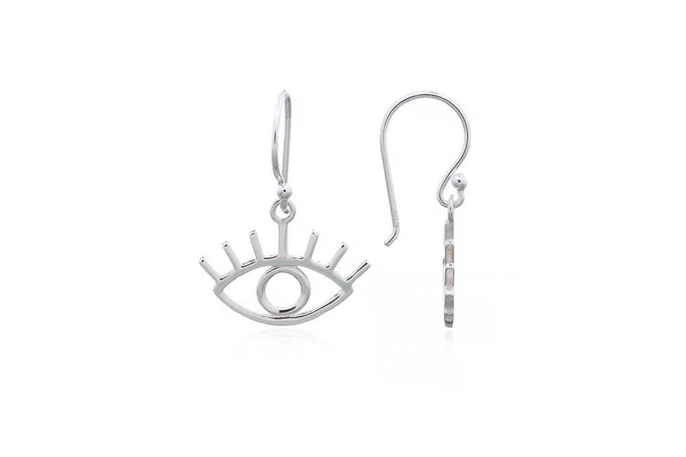 Pendiente plata 925amuleto mal de ojos 13x17mm