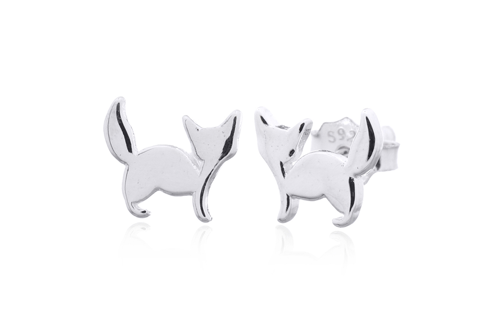 Pendiente plata 925 gatito 6x7mm