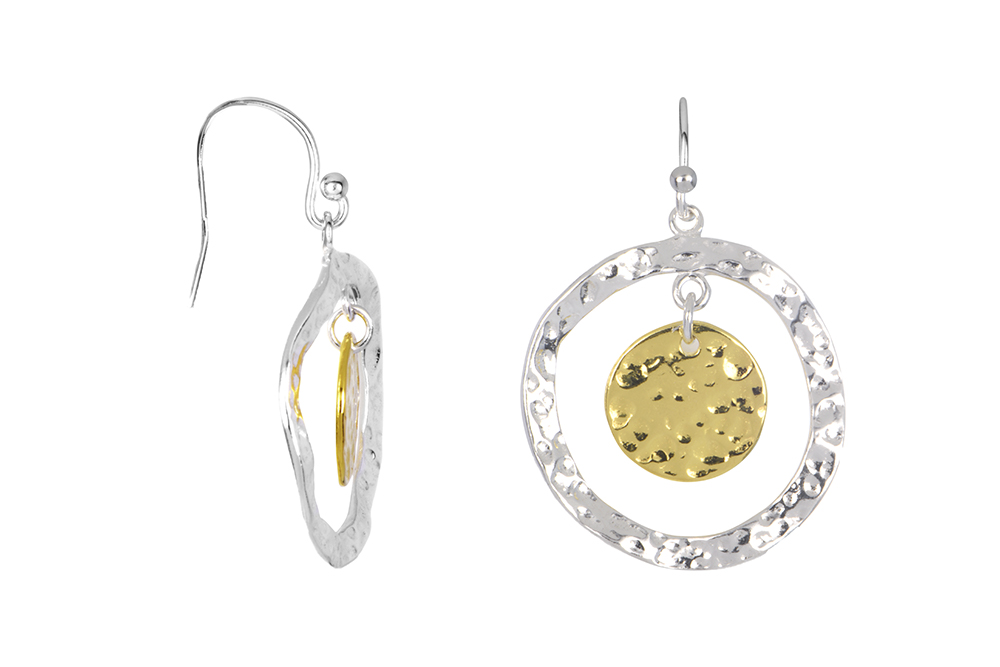 Sterling silver bicolor earring