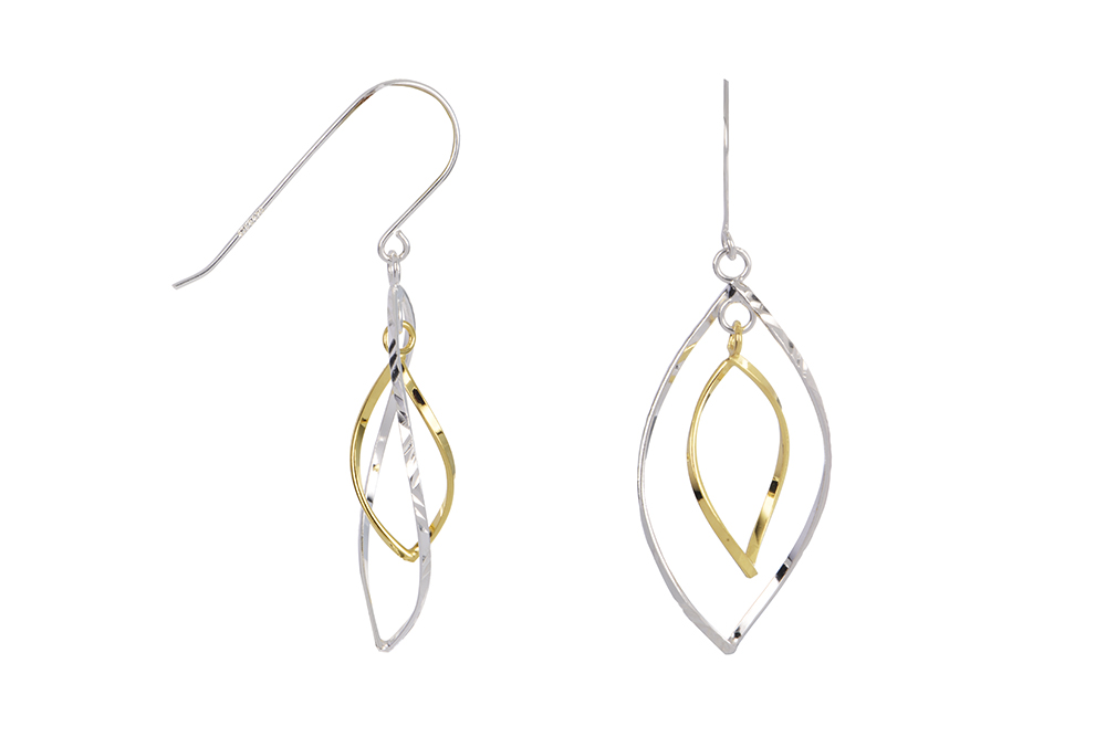 Sterling silver bicolor earring