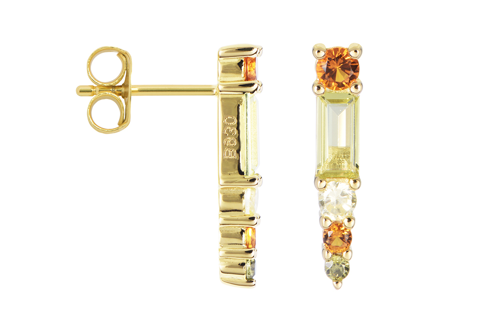 Sterling silver lance mix zirconia earring