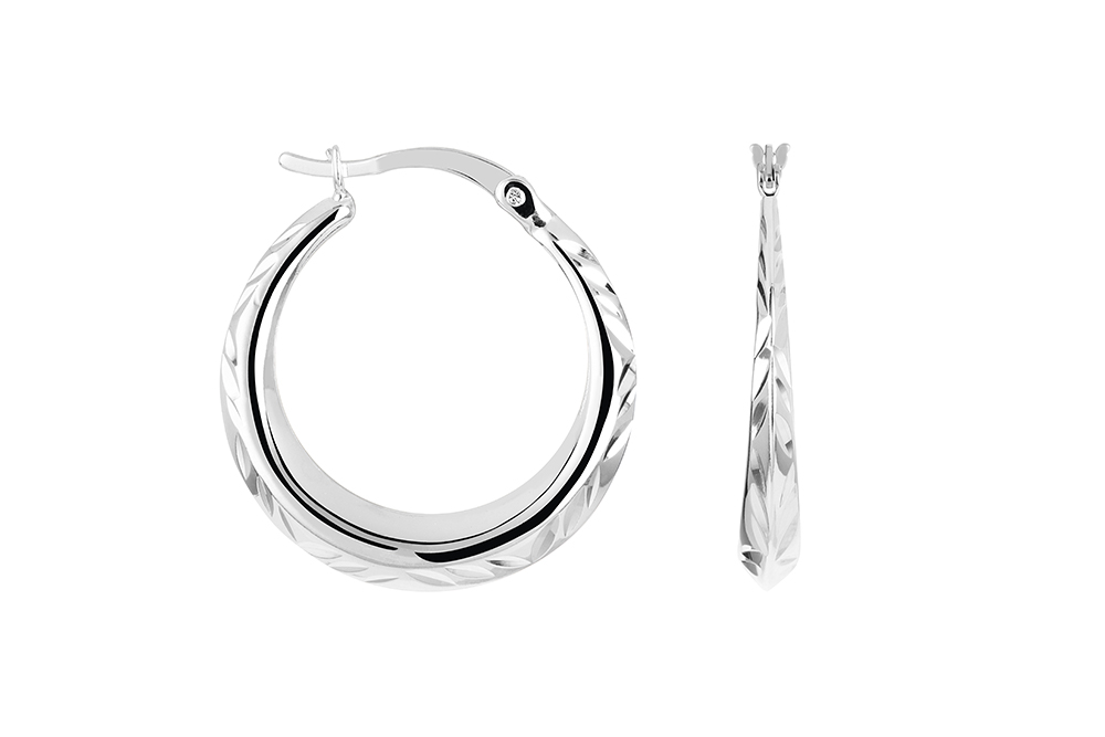 Pendiente plata 925 aro con dibujo
