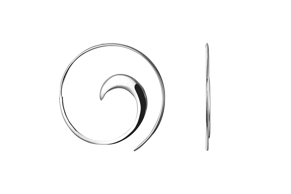 Sterling silver spiral earring