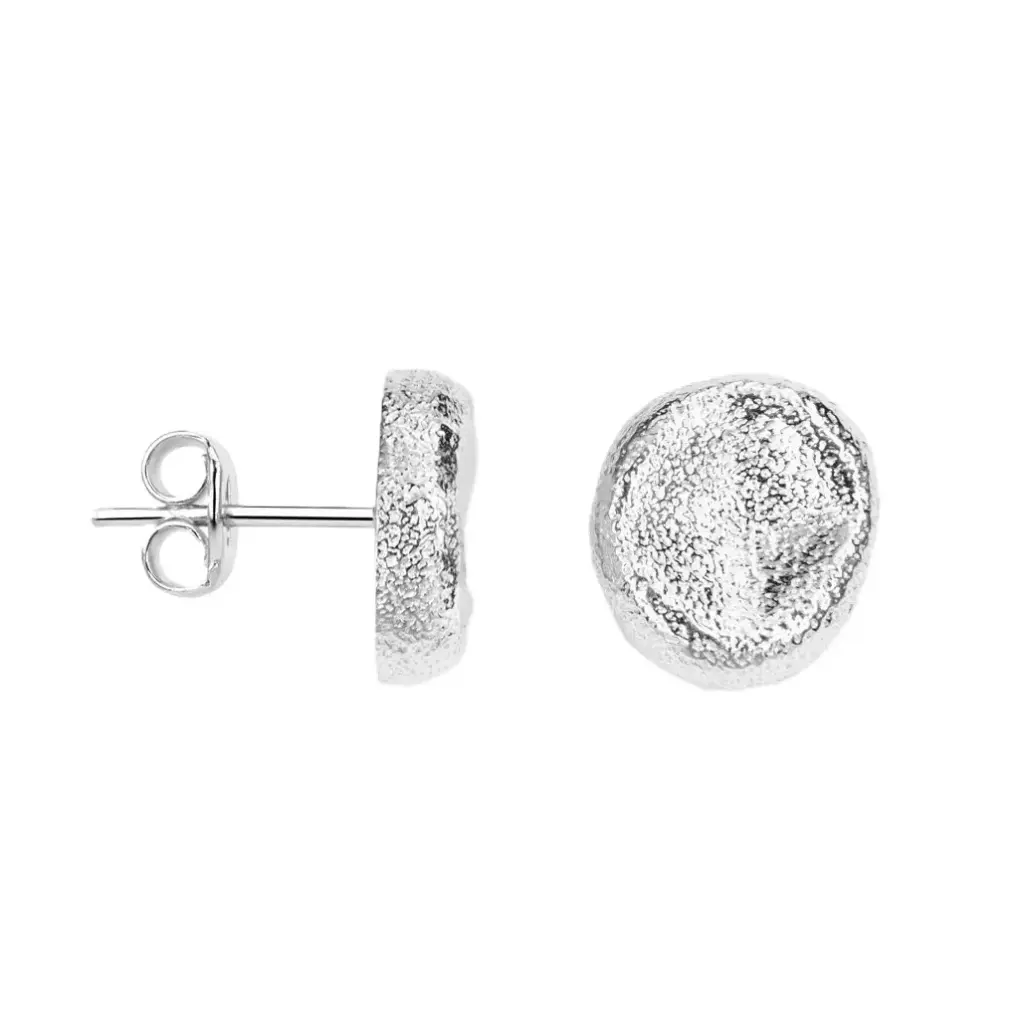 Sterling silver irregular oval earring