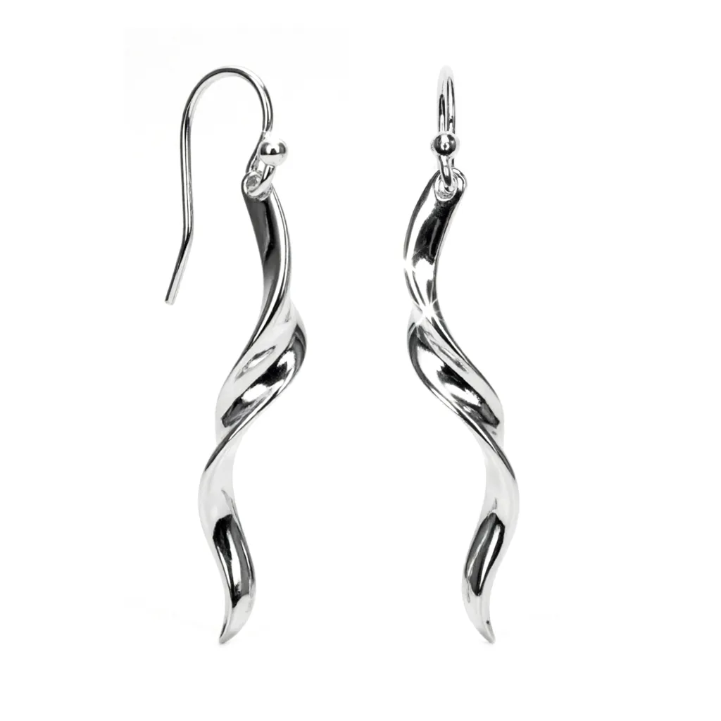 Sterling silver 925 half-twist ribbon earring