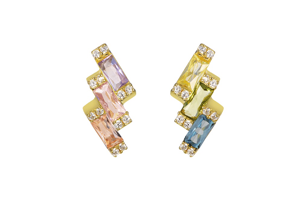 Sterling silver mix zirconitas earring