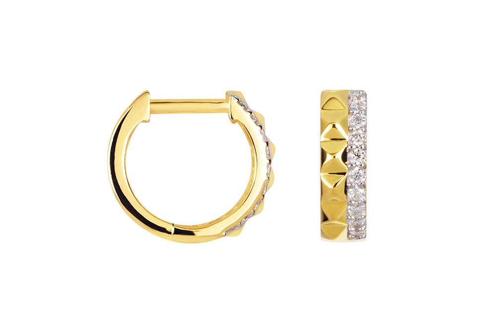 [17965EE120ZBLDO] Sterling silver serrated hoop earring