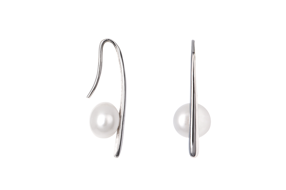 [18051EPBLRD] Pendiente plata 925 perla 8mm