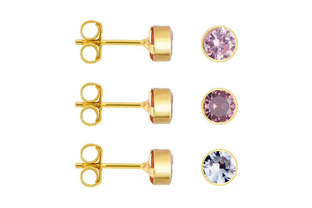 Silver 925 chaton cz baby earring