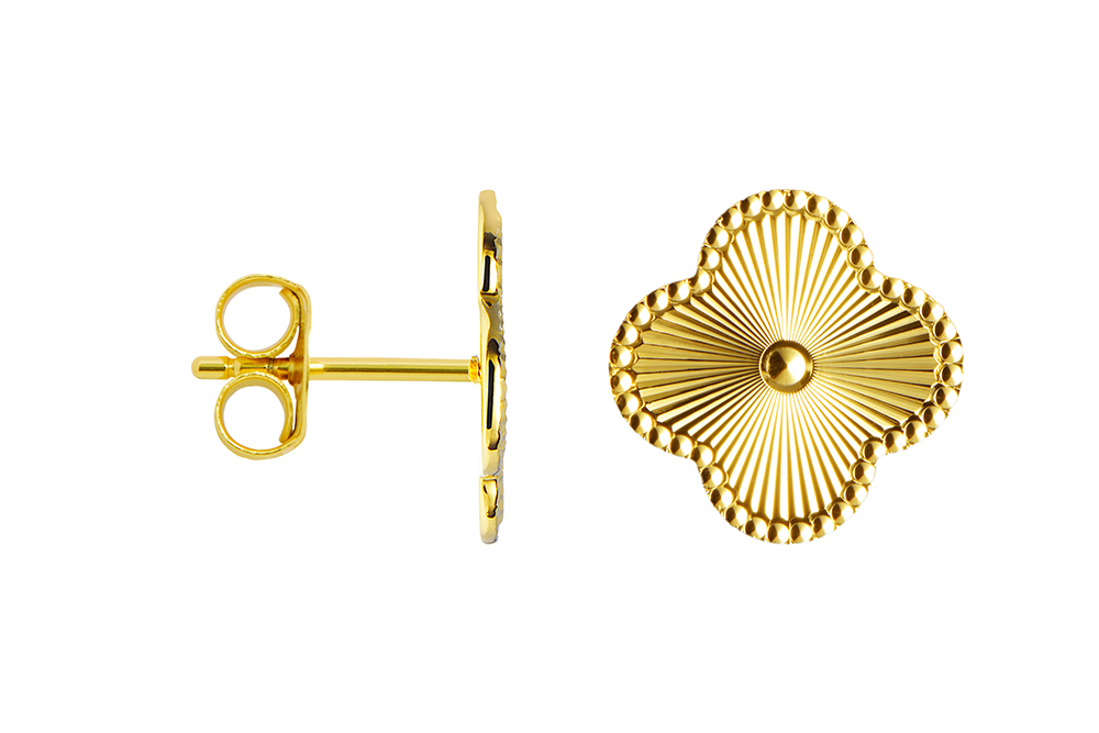 Pendiente plata 925 flor gallonada 11x11mm