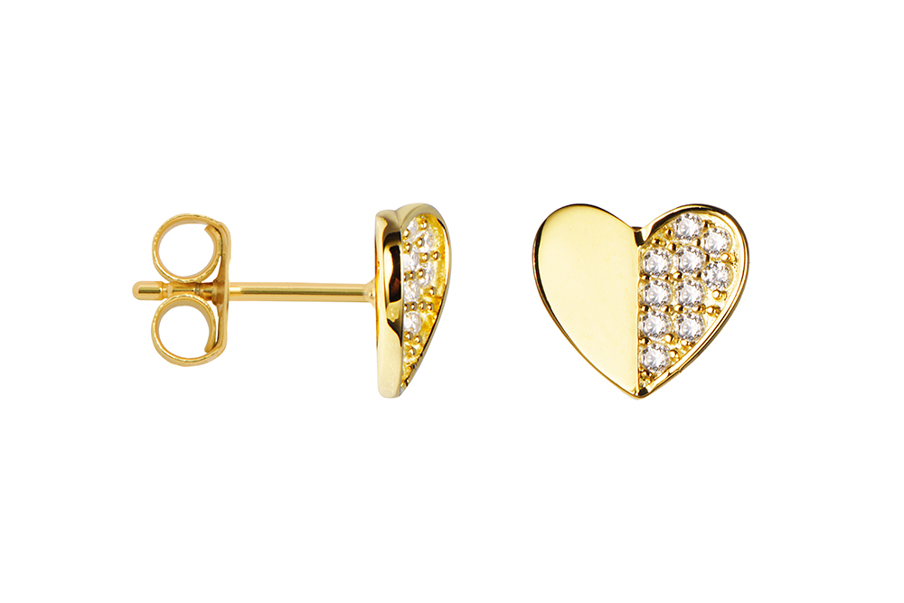 Pendiente plata 925 corazón 7x8mm