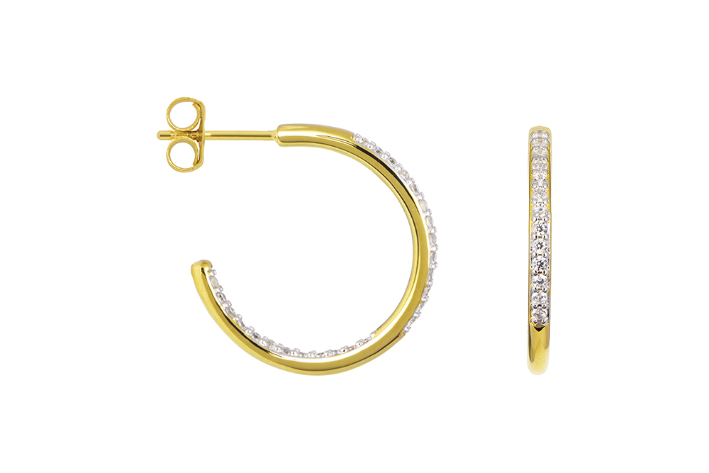 Sterling silver zirconia hoop earring