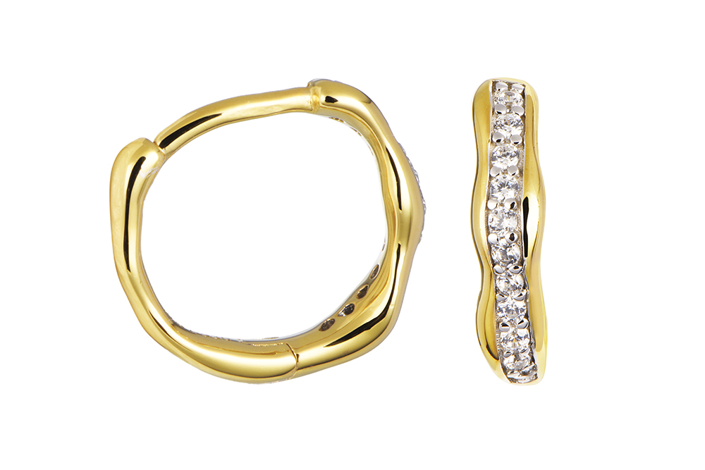 [18568EZBLDO] Pendiente plata 925 aro irregular 14x3mm