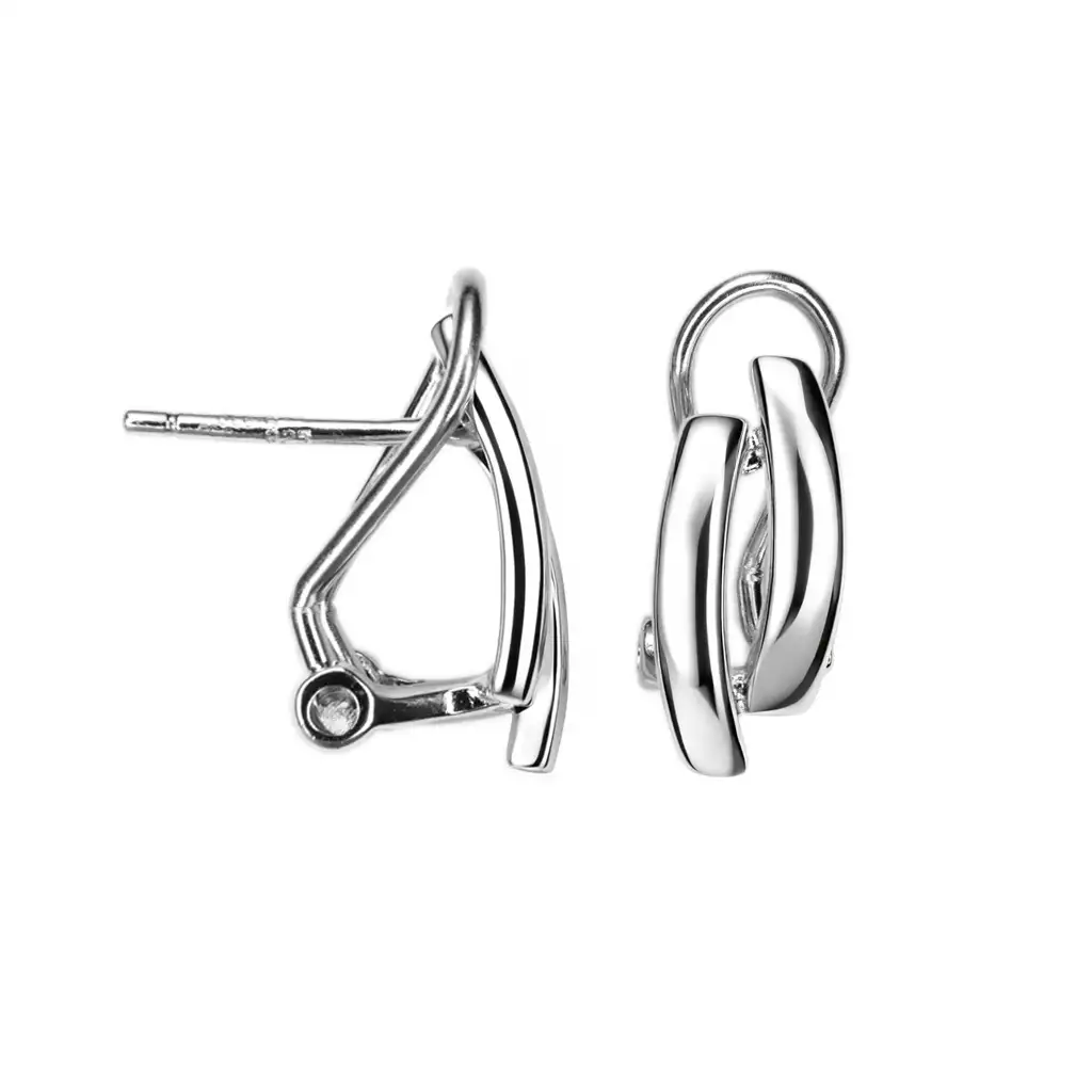 Sterling silver two curved bars earring