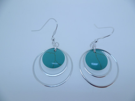 Pendiente plata 925 circulos 