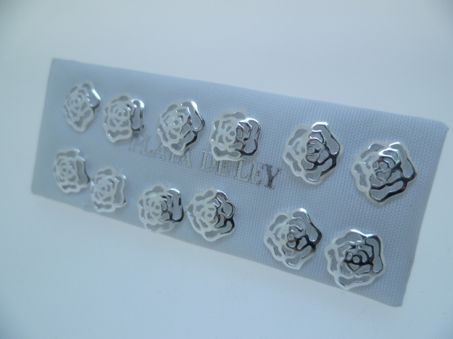 Silver 925 earring rose