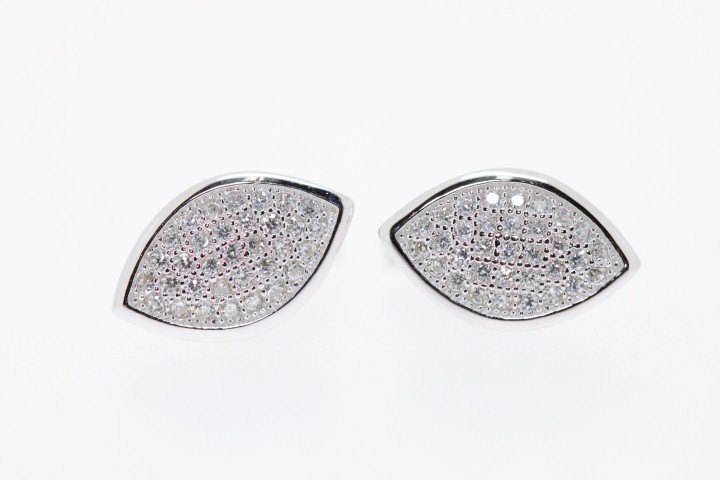 Pendiente plata rodiada cz microsetting 