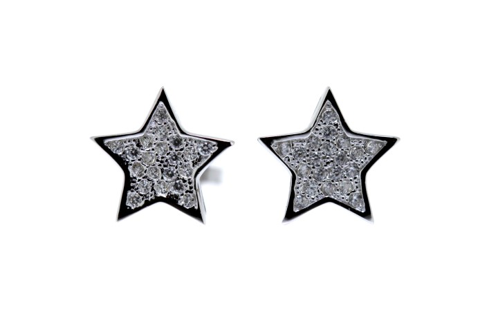 Pendiente plata 925 cz estrella 