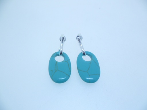 [04599000TURQ] Earring silver 925 (Reconstituted gemstone, Turquoise)
