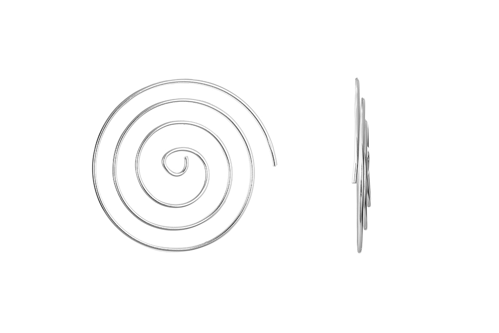 Pendiente plata lisa espiral 1.9mm