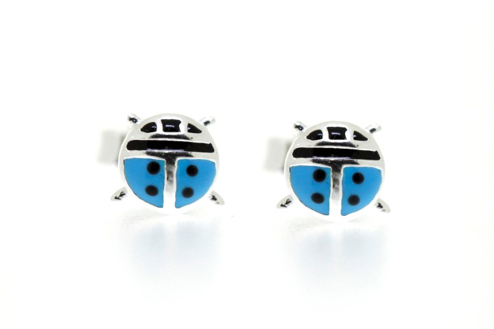 Silver 925 earring ladybird