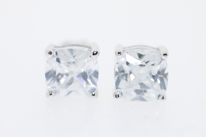 Pendiente plata cz cuatro grapas 