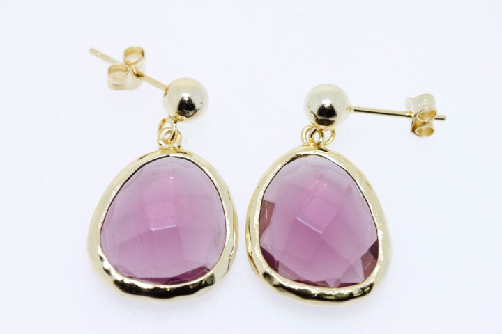 Silver 925 with gold-plated earring cz