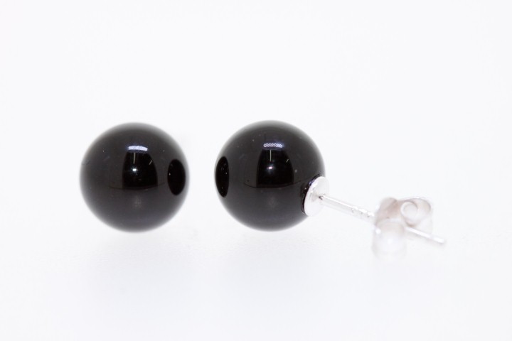 Pendientes plata bola presión 