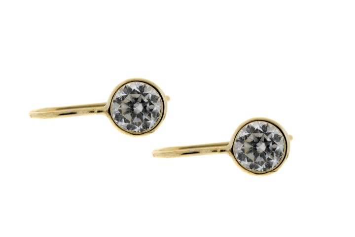 Pendiente plata rodiada cz 