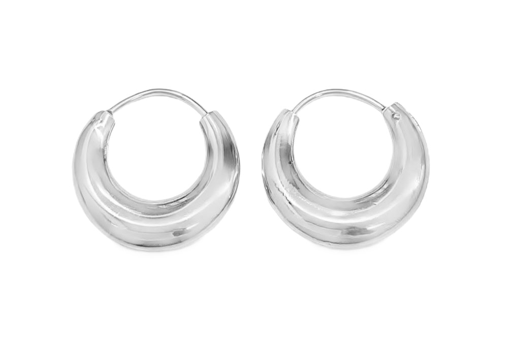 [0603714000PL] Pendiente aro thai plata 925 (14MM, Brillo, Plata)