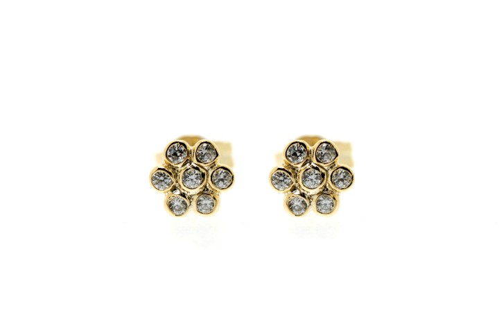 Pendiente plata 925 flor cz 