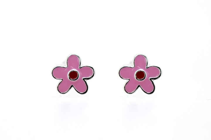 Silver 925 earring esmalte flor