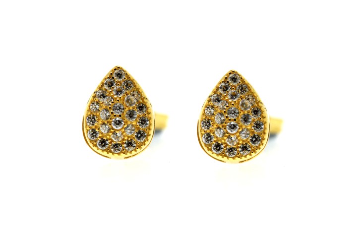 [067750002ZBL] Pendiente plata 925 microsetting zirconita gota  (Oro)