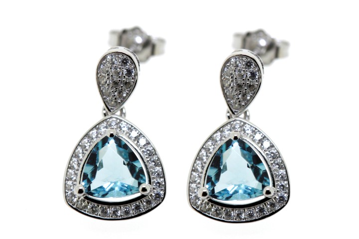 Pendiente plata 925 micropave zirconita 