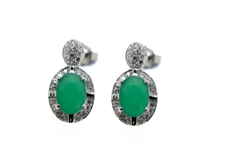 Pendiente plata 925 micropave zirconita 