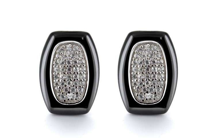 Pendiente plata 925 ceramica con zirconita 