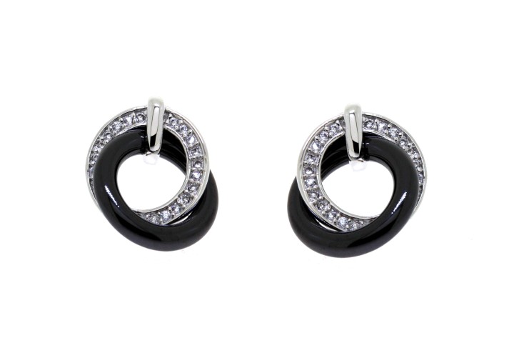 Pendiente plata 925 ceramica con zirconita 