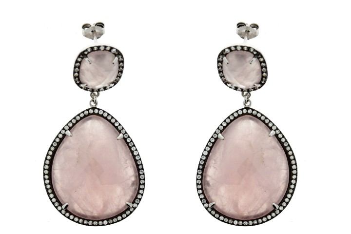Silver 925  semi precious stone cz earring