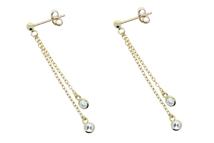 [071820002ZBL] Silver 925 earring cz (Gold plated)