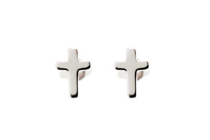 Silver 925 earring cross