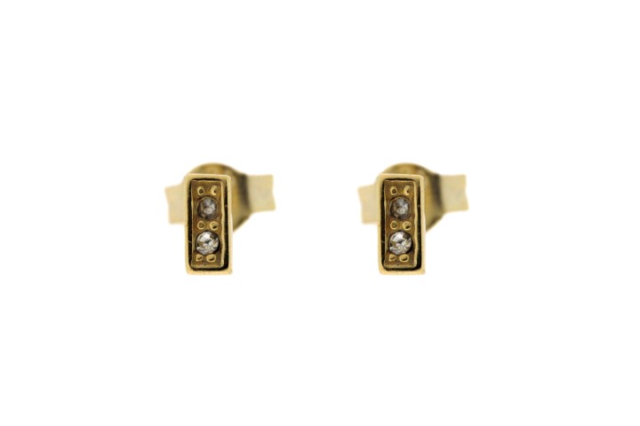 Pendiente plata 925 cz barra corta 