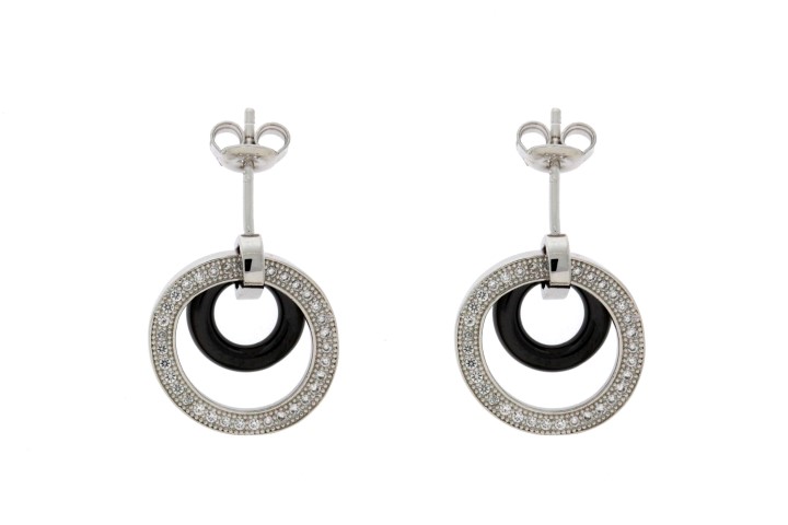 Pendiente plata 925 ceramica con zirconita 