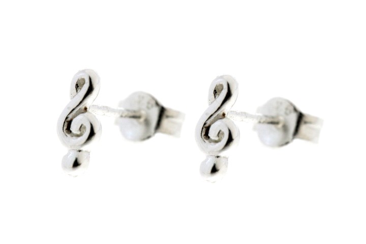 Pendiente plata 925 símbolo música presión 