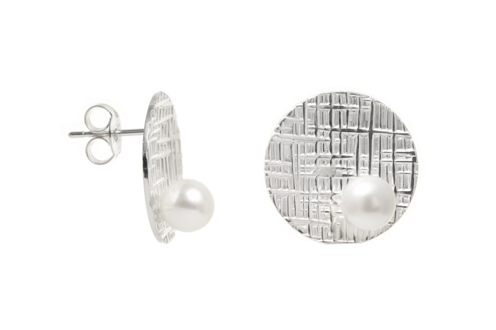 Silver 925 earring pearl 6mm