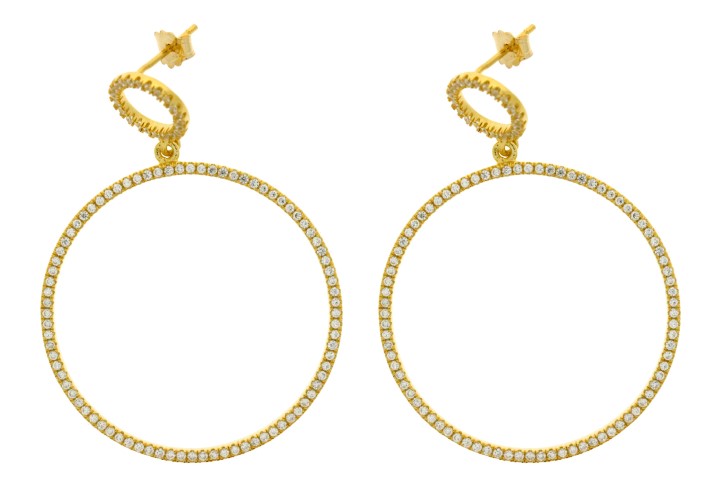 Sterling silver 925 Circular Drop Earrings