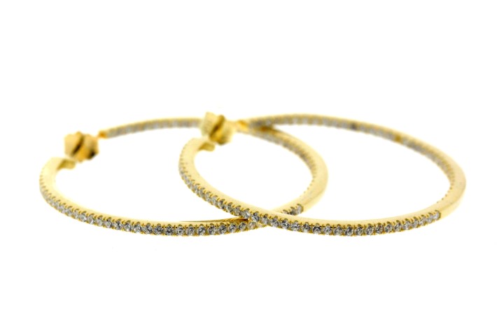 Silver 925 microsetting hoop earring